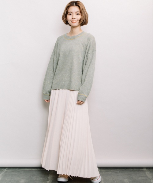 refinedworks（リファインドワークス）の「カラーネップクルーPO（ニット/セーター・レディース・ベージュ/ミント/グレー・FREE）」の14枚目の写真