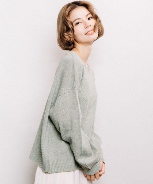 refinedworks（リファインドワークス）の「カラーネップクルーPO（ニット/セーター・レディース・ベージュ/ミント/グレー・FREE）」の16枚目の写真