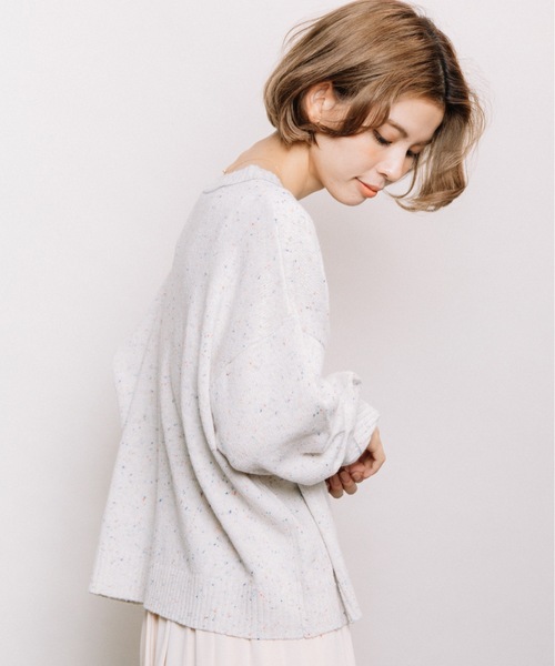 refinedworks（リファインドワークス）の「カラーネップクルーPO（ニット/セーター・レディース・ベージュ/ミント/グレー・FREE）」の13枚目の写真