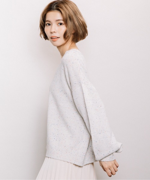 refinedworks（リファインドワークス）の「カラーネップクルーPO（ニット/セーター・レディース・ベージュ/ミント/グレー・FREE）」の17枚目の写真