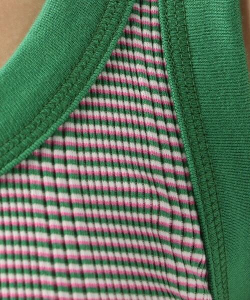 TOMORROWLAND （トゥモローランド）の「シルキーコットンランダムリブ タンクトップ（タンクトップ・レディース・ライトブルー/ネイビー/ホワイト系その他/レッド系その他2・S）」の10枚目の写真