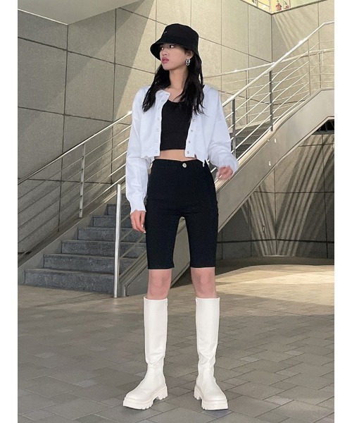 ENVYM(アンビー)の「ブロークンショートカーデTOPS(カーディガン/ボレロ・レディース・ピンク/ホワイト/ブラック・FREE)」の10枚目の写真