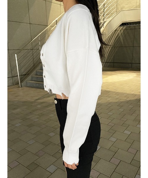 ENVYM(アンビー)の「ブロークンショートカーデTOPS(カーディガン/ボレロ・レディース・ピンク/ホワイト/ブラック・FREE)」の15枚目の写真