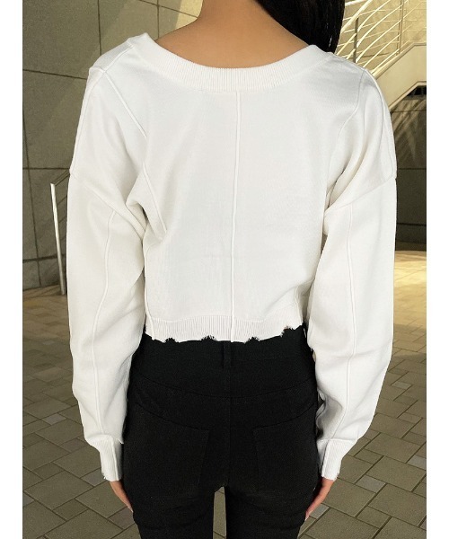 ENVYM(アンビー)の「ブロークンショートカーデTOPS(カーディガン/ボレロ・レディース・ピンク/ホワイト/ブラック・FREE)」の16枚目の写真