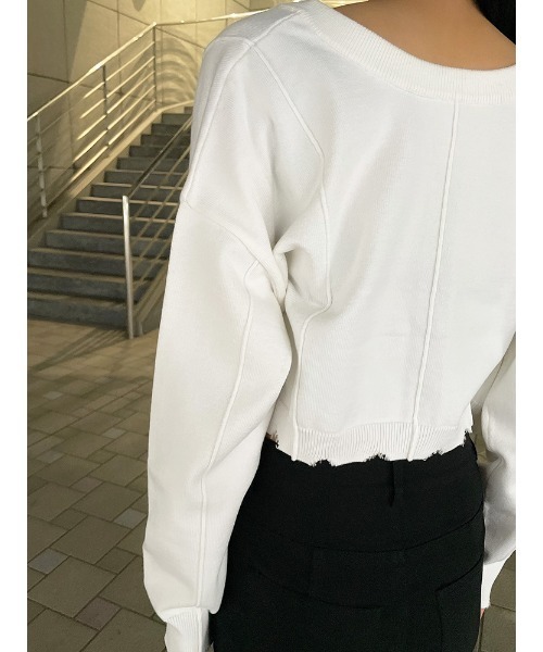 ENVYM(アンビー)の「ブロークンショートカーデTOPS(カーディガン/ボレロ・レディース・ピンク/ホワイト/ブラック・FREE)」の18枚目の写真