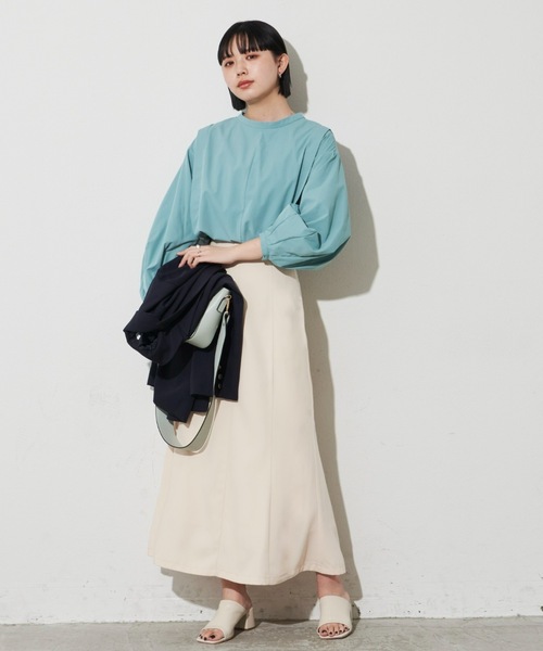 Aunt Marie's(アントマリーズ)の「ベーシックフレアロングスカート(スカート・レディース・アイボリー/グリーン/ブラック/パープル・FREE)」の5枚目の写真