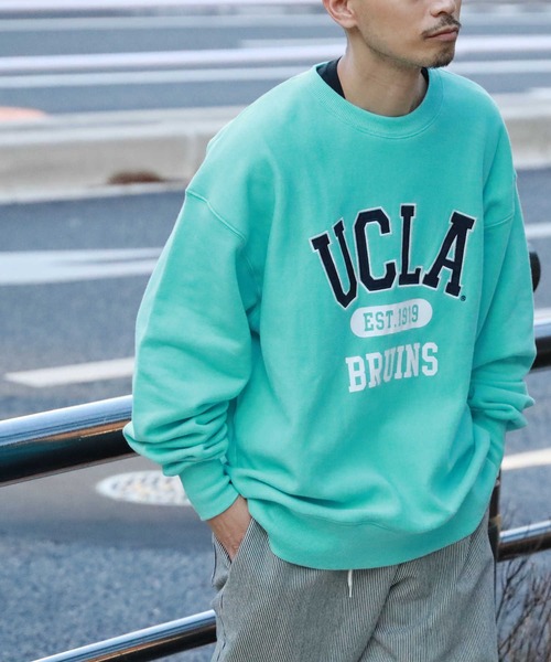 Right-on（ライトオン）の「【UCLA】カレッジクルースウェット（スウェット・メンズ・グリーン/ライトグレー/グレー/ブラック/サックスブルー/ネイビー・L/S/M）」の6枚目の写真