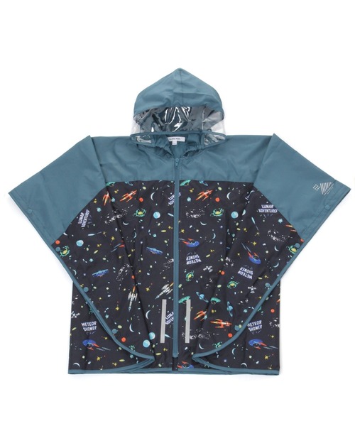 GLOBAL WORK（グローバルワーク）の「【キッズ】キッズプリントレインポンチョ/237831（ポンチョ・キッズ・ベージュ/ブラック/ブルー/パープル系その他5・FREE）」の4枚目の写真