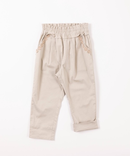 KP（ケーピー）の「ポケット口花レースストレッチブロードパンツ(110-130cm)（その他パンツ・キッズ・ベージュ/サックスブルー/ピンク・130cm/120cm/110cm/100cm）」の2枚目の写真