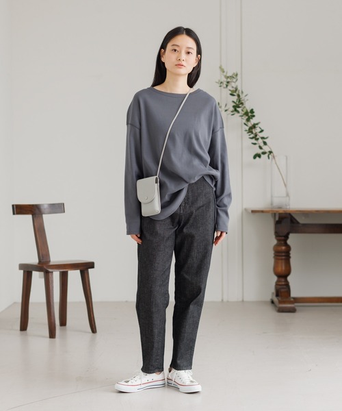 collex(コレックス)の「【接触冷感・UVカット】フライスロングスリーブプルオーバー(Tシャツ/カットソー・レディース・ホワイト/グレー/ピンクベージュ・フリー)」の5枚目の写真