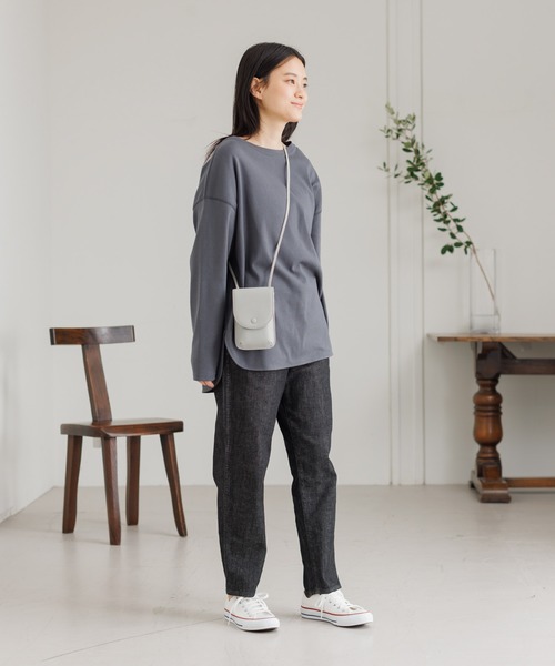 collex(コレックス)の「【接触冷感・UVカット】フライスロングスリーブプルオーバー(Tシャツ/カットソー・レディース・ホワイト/グレー/ピンクベージュ・フリー)」の6枚目の写真