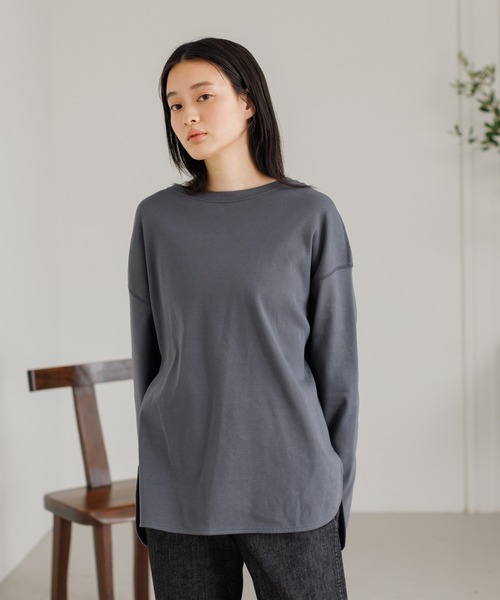 collex(コレックス)の「【接触冷感・UVカット】フライスロングスリーブプルオーバー(Tシャツ/カットソー・レディース・ホワイト/グレー/ピンクベージュ・フリー)」の8枚目の写真