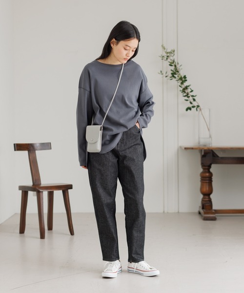 collex(コレックス)の「【接触冷感・UVカット】フライスロングスリーブプルオーバー(Tシャツ/カットソー・レディース・ホワイト/グレー/ピンクベージュ・フリー)」の4枚目の写真