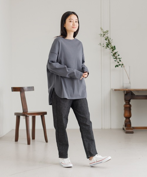 collex(コレックス)の「【接触冷感・UVカット】フライスロングスリーブプルオーバー(Tシャツ/カットソー・レディース・ホワイト/グレー/ピンクベージュ・フリー)」の7枚目の写真