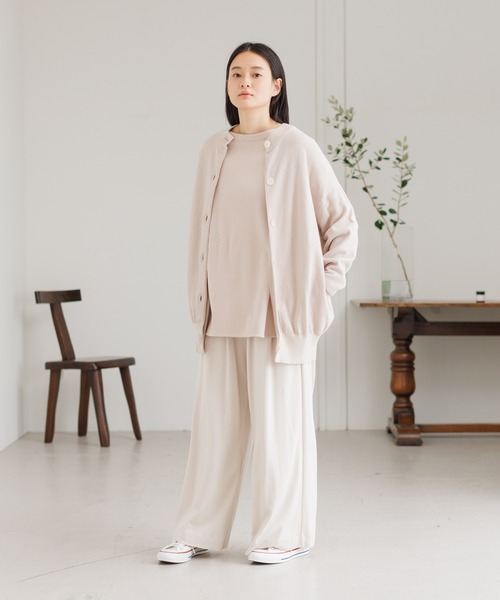 collex(コレックス)の「【接触冷感・UVカット】フライスロングスリーブプルオーバー(Tシャツ/カットソー・レディース・ホワイト/グレー/ピンクベージュ・フリー)」の11枚目の写真