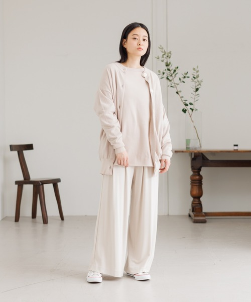 collex(コレックス)の「【接触冷感・UVカット】フライスロングスリーブプルオーバー(Tシャツ/カットソー・レディース・ホワイト/グレー/ピンクベージュ・フリー)」の10枚目の写真