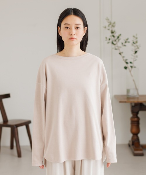 collex(コレックス)の「【接触冷感・UVカット】フライスロングスリーブプルオーバー(Tシャツ/カットソー・レディース・ホワイト/グレー/ピンクベージュ・フリー)」の14枚目の写真