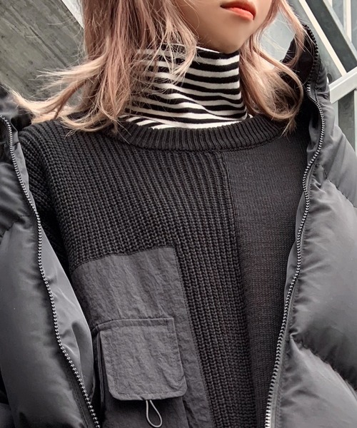 Figments（フィグメンツ）の「ボーダーハイネックロンT（Tシャツ/カットソー・レディース・ホワイト・FREE）」の5枚目の写真