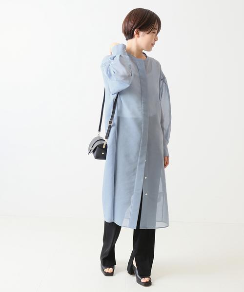 journal standard L'essage(ジャーナルスタンダードレサージュ)の「オーガンジーワンピース◆(ワンピース・レディース・サックスブルー/オレンジ系その他・FREE)」の4枚目の写真