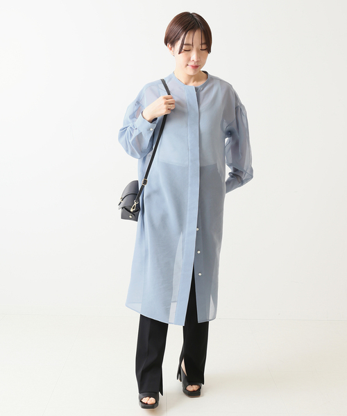 journal standard L'essage(ジャーナルスタンダードレサージュ)の「オーガンジーワンピース◆(ワンピース・レディース・サックスブルー/オレンジ系その他・FREE)」の7枚目の写真