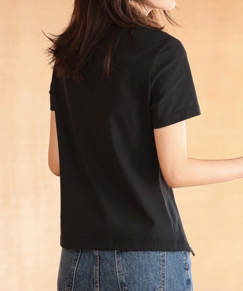 SAISON DE PAPILLON（セゾンドパピヨン）の「デザインスリットTシャツカットソー（Tシャツ/カットソー・レディース・ブラック/ホワイト/イエロー・L/M/S）」の12枚目の写真