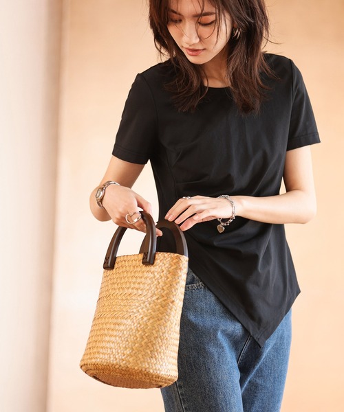 SAISON DE PAPILLON（セゾンドパピヨン）の「デザインスリットTシャツカットソー（Tシャツ/カットソー・レディース・ブラック/ホワイト/イエロー・L/M/S）」の16枚目の写真