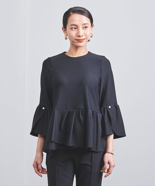 FLICKA(フリッカ)の「【別注】<FLICKA(フリッカ)>ラップカフ ペプラム ブラウス(シャツ/ブラウス・レディース・ネイビー・FREE)」の2枚目の写真
