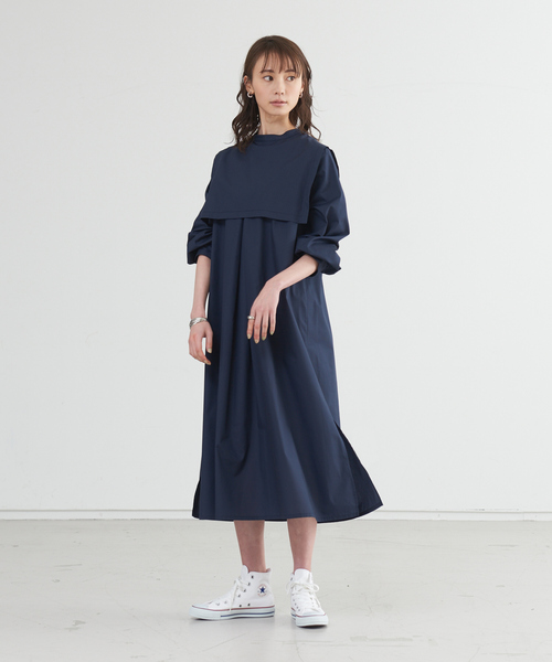 abahouse mavie（アバハウスマヴィ）の「ブロードワンピース（ワンピース・レディース・ストライプ/ネイビー・フリー）」の4枚目の写真