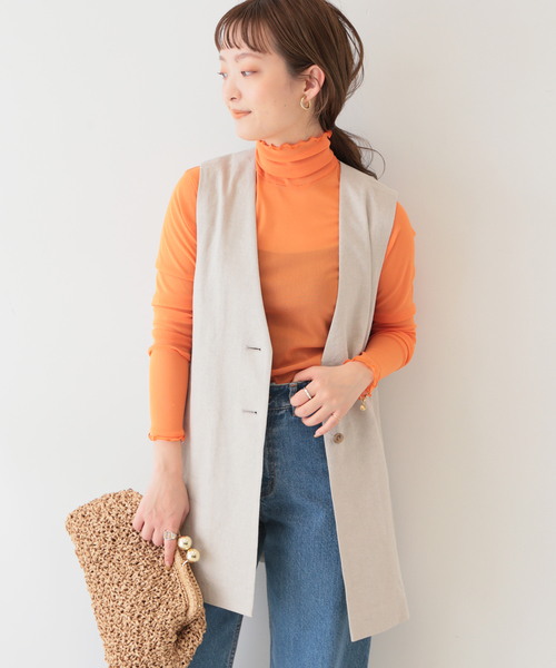 SLOBE IENA（スローブイエナ）の「《追加》チュールタートル◆（Tシャツ/カットソー・レディース・ナチュラル/オレンジ・FREE）」の21枚目の写真