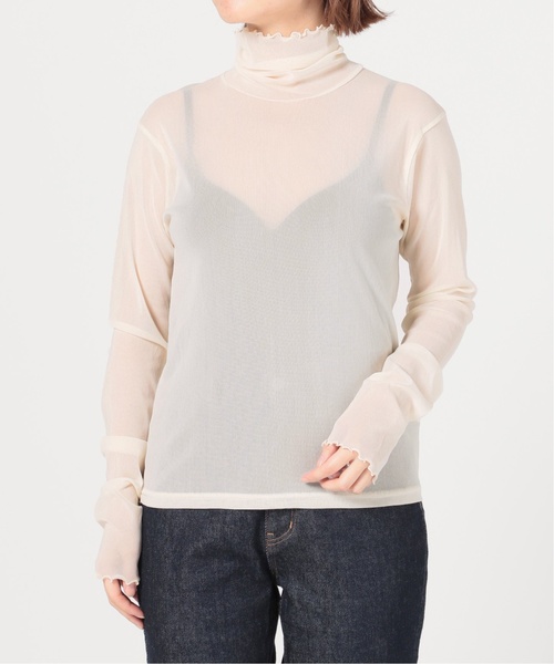 SLOBE IENA（スローブイエナ）の「《追加》チュールタートル◆（Tシャツ/カットソー・レディース・ナチュラル/オレンジ・FREE）」の5枚目の写真