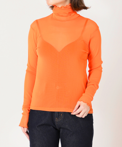 SLOBE IENA（スローブイエナ）の「《追加》チュールタートル◆（Tシャツ/カットソー・レディース・ナチュラル/オレンジ・FREE）」の7枚目の写真