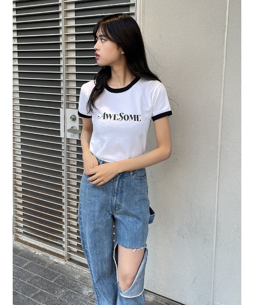 ENVYM(アンビー)の「コンパクトグラフィックTEE(Tシャツ/カットソー・レディース・ホワイト/ブラック/その他・FREE)」の7枚目の写真