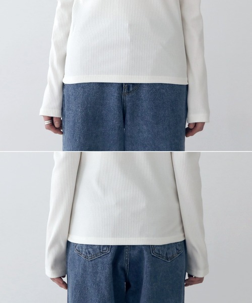 UNE MANSION（ユヌマンション）の「[UNE ORIGINAL] 【9カラー展開】コットンスナップTシャツ（Tシャツ/カットソー・レディース・アイボリー/ブラック/ブラウン/ミント/ライトグレー/ブルー/ピンク系その他/ベージュ/クリーム・FREE）」の14枚目の写真