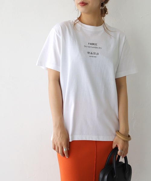 HER CLOSET(ハークローゼット)の「【shemoshelly】5.6オンスユニークランドリーロゴTシャツ(Tシャツ/カットソー・レディース・ホワイト/ブラック・S/M/L)」の8枚目の写真