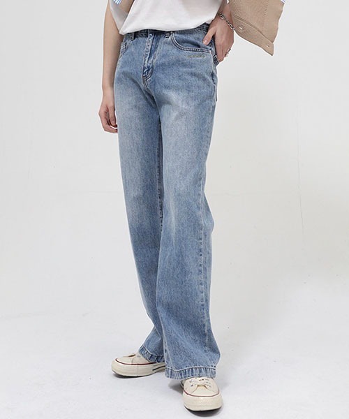 WESTBOY(ウエストボーイ)の「ルーズフレアデニムパンツ/セミワイドデニムパンツ WO22S2PT01 【WB ORIGINALS】(デニムパンツ・メンズ・ブルー/ブラック・XL/M/L)」の3枚目の写真