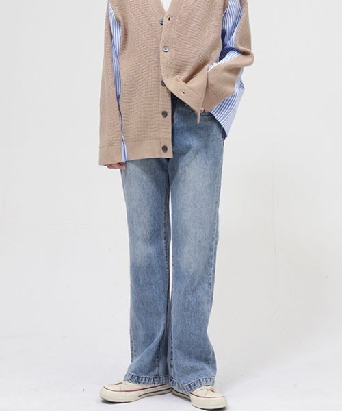 WESTBOY(ウエストボーイ)の「ルーズフレアデニムパンツ/セミワイドデニムパンツ WO22S2PT01 【WB ORIGINALS】(デニムパンツ・メンズ・ブルー/ブラック・XL/M/L)」の4枚目の写真