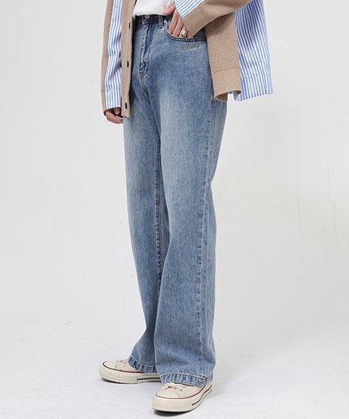 WESTBOY(ウエストボーイ)の「ルーズフレアデニムパンツ/セミワイドデニムパンツ WO22S2PT01 【WB ORIGINALS】(デニムパンツ・メンズ・ブルー/ブラック・XL/M/L)」の5枚目の写真