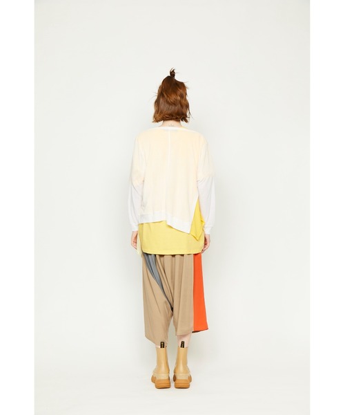 gomme（ゴム）の「エクセルツイル　切替サルエルパンツ（その他パンツ・レディース・ブラック/ベージュ・MEDIUM）」の5枚目の写真