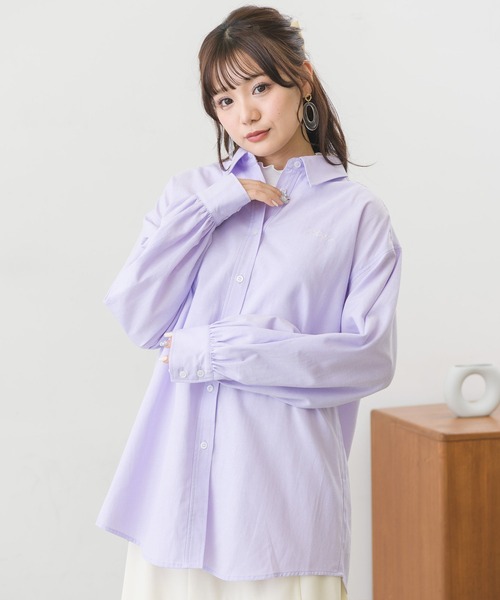ems excite(エムズエキサイト)の「ロゴ刺繍シャツ(シャツ/ブラウス・レディース・ホワイト/イエロー/ブルー/パープル・FREE)」の9枚目の写真