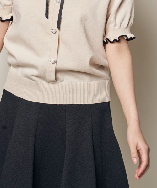 Clice de Paris（クリシェドゥパリス）の「K/リボンバイカラーニット（ニット/セーター・レディース・ブラック/ブルー/ベージュ・ONESIZE）」の13枚目の写真