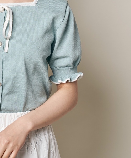 Clice de Paris（クリシェドゥパリス）の「K/リボンバイカラーニット（ニット/セーター・レディース・ブラック/ブルー/ベージュ・ONESIZE）」の22枚目の写真