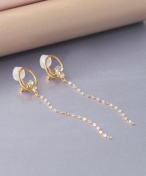 Phoebe(フィービィー)の「【痛くないシリーズ】ラプチャービジューエアリーイヤリング(イヤリング・レディース・クリア/ピンク・FREE)」の4枚目の写真