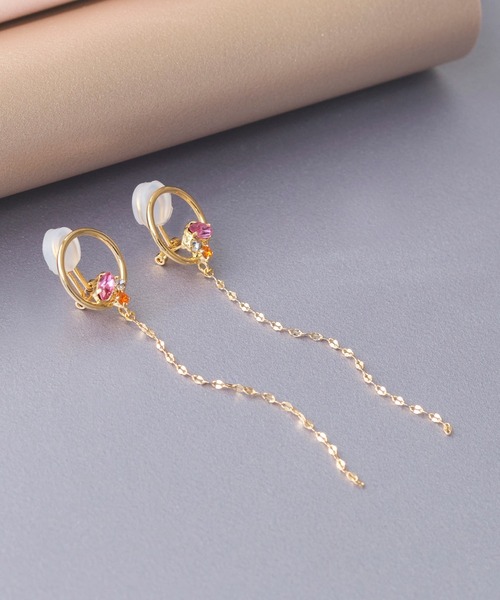 Phoebe(フィービィー)の「【痛くないシリーズ】ラプチャービジューエアリーイヤリング(イヤリング・レディース・クリア/ピンク・FREE)」の5枚目の写真