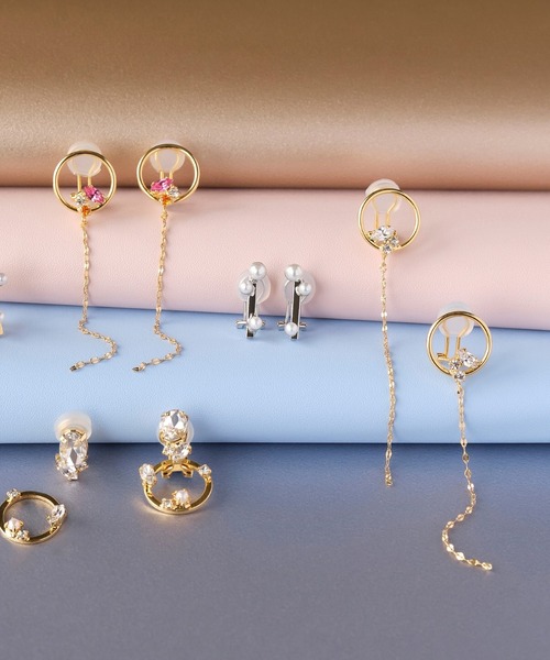 Phoebe(フィービィー)の「【痛くないシリーズ】ラプチャービジューエアリーイヤリング(イヤリング・レディース・クリア/ピンク・FREE)」の9枚目の写真