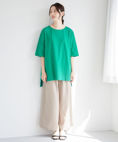 LEPSIM(レプシィム)の「マルチキノウチュニック 262406(Tシャツ/カットソー・レディース・ブラック/オフホワイト/オレンジ/グリーン/グレイッシュベージュ・FREE)」の21枚目の写真