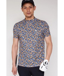 【UNISEX】HIGH ST. GOLF∴フラワーパターンハイゲージ鹿の子モックネックシャツ