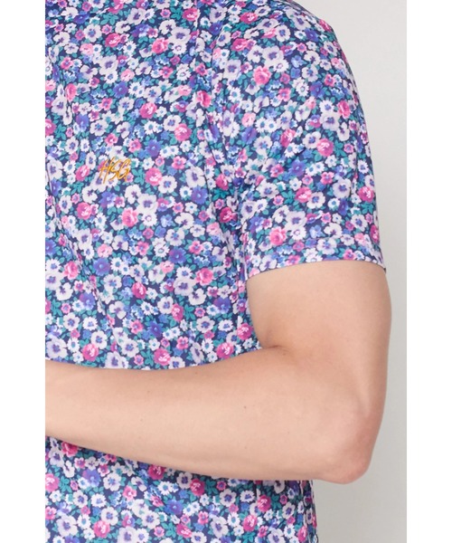 HIGH STREET(ハイストリート)の「【UNISEX】HIGH ST. GOLF∴フラワーパターンハイゲージ鹿の子モックネックシャツ(Tシャツ/カットソー・メンズ・ピンク/イエロー・SS/S/M/L/LL)」の5枚目の写真