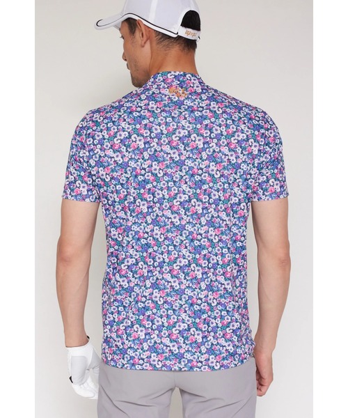 HIGH STREET(ハイストリート)の「【UNISEX】HIGH ST. GOLF∴フラワーパターンハイゲージ鹿の子モックネックシャツ(Tシャツ/カットソー・メンズ・ピンク/イエロー・SS/S/M/L/LL)」の7枚目の写真