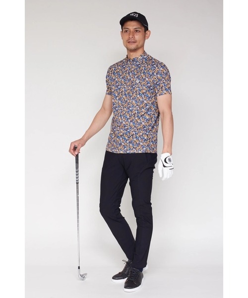 HIGH STREET(ハイストリート)の「【UNISEX】HIGH ST. GOLF∴フラワーパターンハイゲージ鹿の子モックネックシャツ(Tシャツ/カットソー・メンズ・ピンク/イエロー・SS/S/M/L/LL)」の8枚目の写真