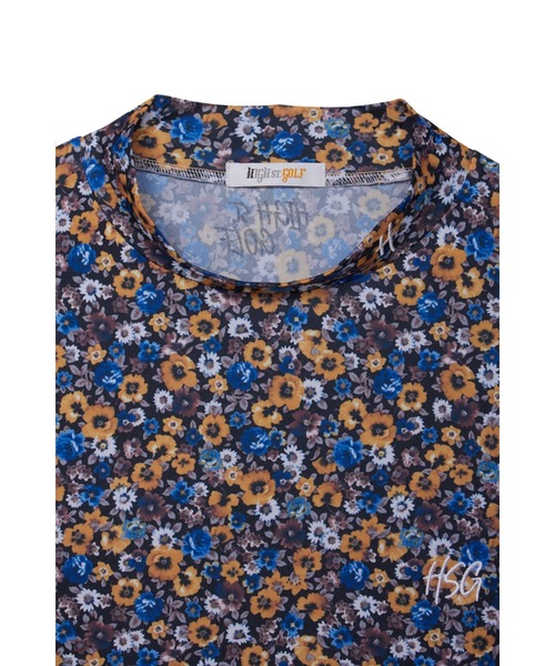 HIGH STREET(ハイストリート)の「【UNISEX】HIGH ST. GOLF∴フラワーパターンハイゲージ鹿の子モックネックシャツ(Tシャツ/カットソー・メンズ・ピンク/イエロー・SS/S/M/L/LL)」の11枚目の写真